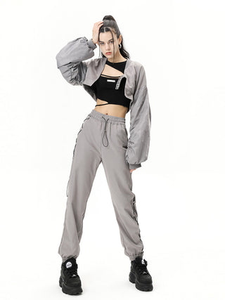 [AnyQ] Cropped baseball jacket