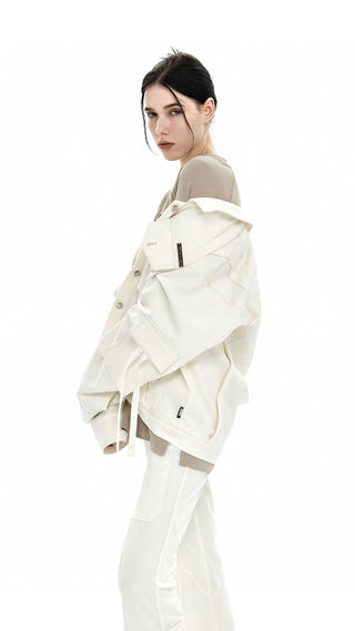 [AnyQ] 3D pocket structure ribbon loose work jacket