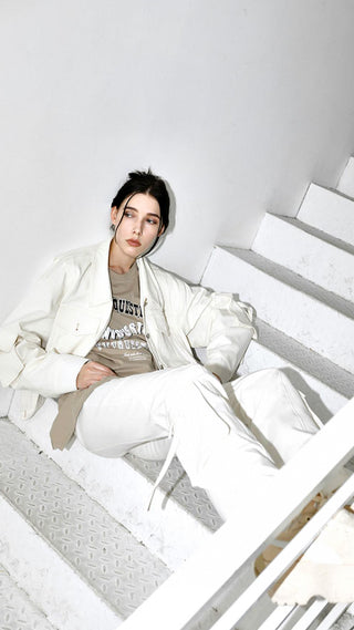 [AnyQ] 3D pocket structure ribbon loose work jacket