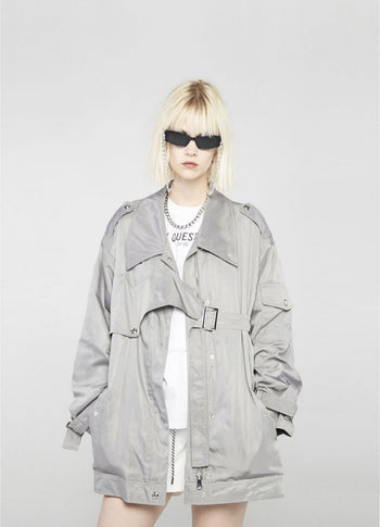 [AnyQ] Deconsted design loose windbreaker jacket