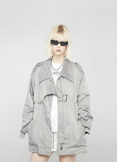 [AnyQ] Deconsted design loose windbreaker jacket
