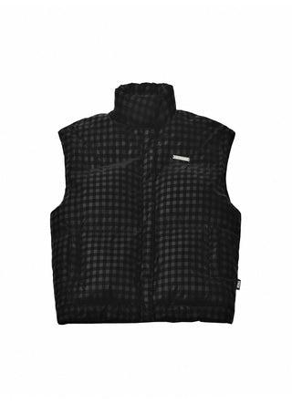 [AnyQ] Black Checkered vest