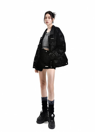 [AnyQ] Black Checkered Jacket