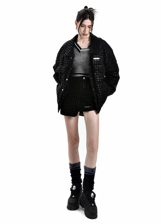 [AnyQ] Black Checkered Jacket