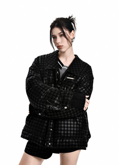 [AnyQ] Black Checkered Jacket