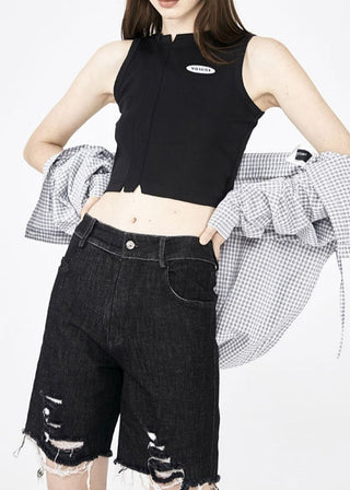 [AnyQ] Cut-out design simple sports vest