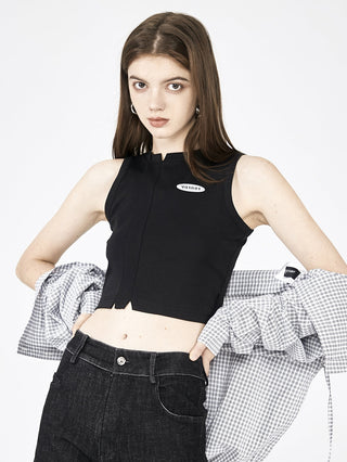 [AnyQ] Cut-out design simple sports vest