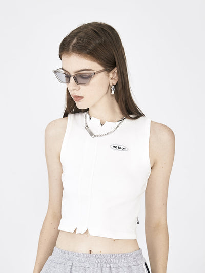 [AnyQ] Cut-out design simple sports vest