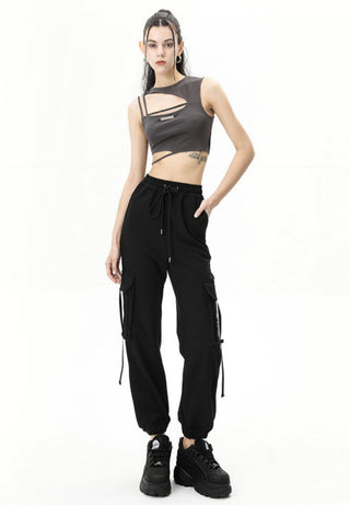 [AnyQ] Deconstructed split tight round neck vest