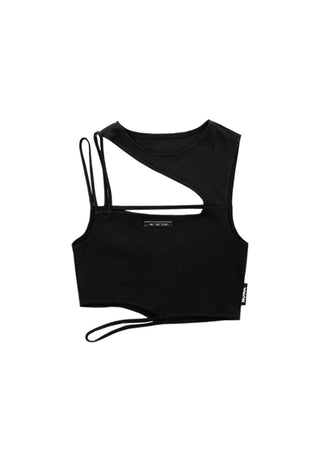 [AnyQ] Deconstructed split tight round neck vest