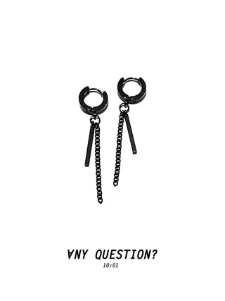 [AnyQ] 23SS Jewelry Collection Black Silver Ear Ring