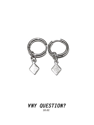 [AnyQ] 23SS Jewelry Collection Black Silver Ear Ring