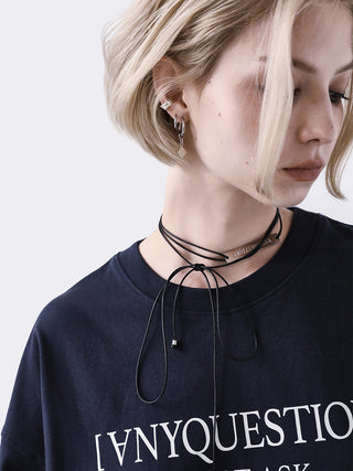 [AnyQ] 23SS Jewelry Collection Black Silver Ear Ring