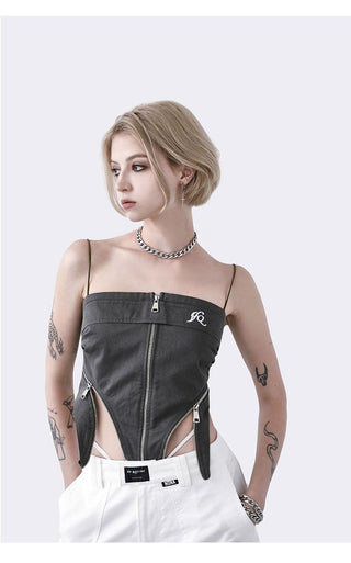 [AnyQ] 23SS Jewelry Collection Black Silver Ear Ring