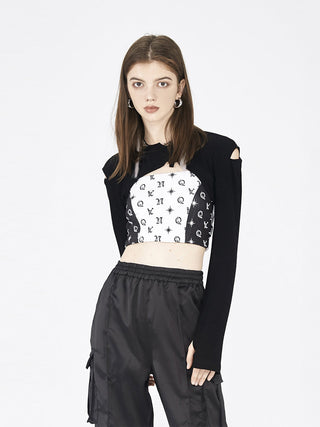 [AnyQ] Crop jacket with cutaway corners