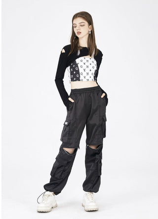 [AnyQ] Crop jacket with cutaway corners