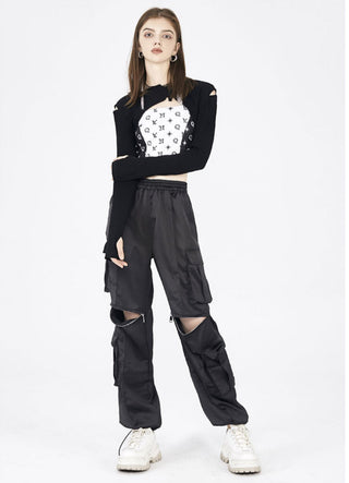 [AnyQ] Crop jacket with cutaway corners