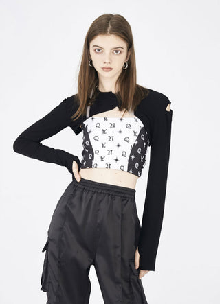 [AnyQ] Crop jacket with cutaway corners