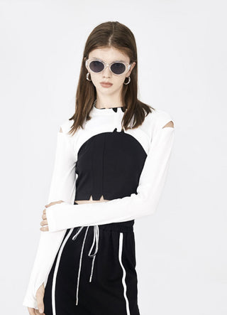 [AnyQ] Crop jacket with cutaway corners