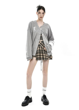 [AnyQ] Checkered fishbone short tube top vest