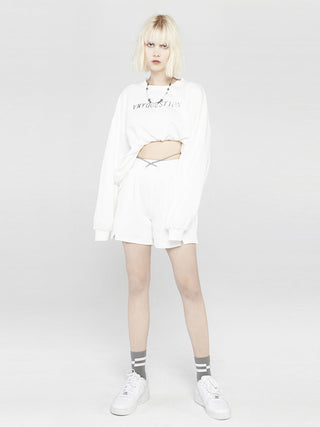 [AnyQ] Deconstructed sweatshirt shorts