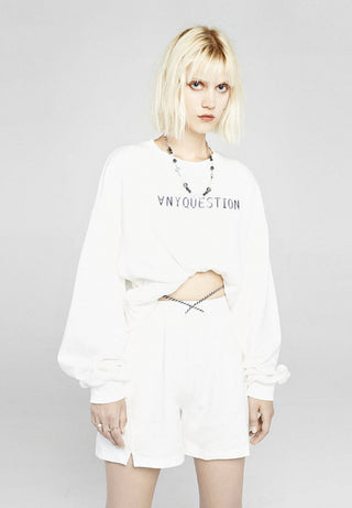 [AnyQ] Deconstructed sweatshirt shorts