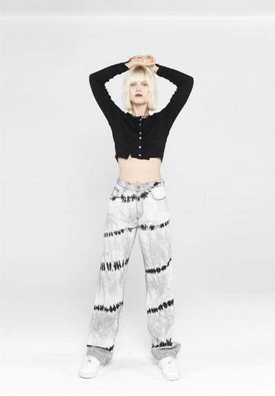 [AnyQ] Deconstructed stitching elastic knitted short cardigan