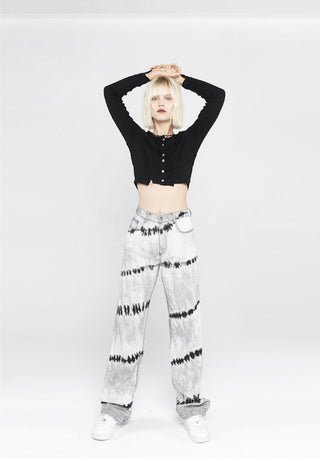 [AnyQ] Deconstructed stitching elastic knitted short cardigan