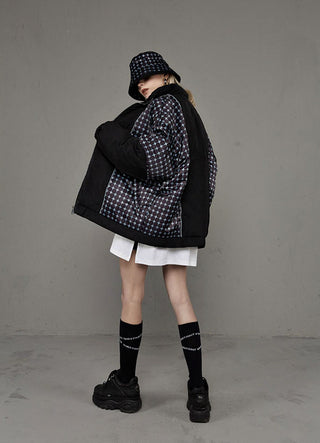 [AnyQ] Black and white letter cross calf socks