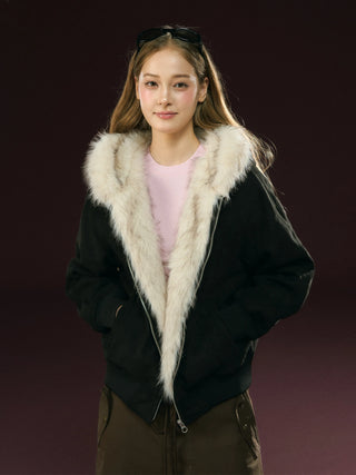 fur quilted coat