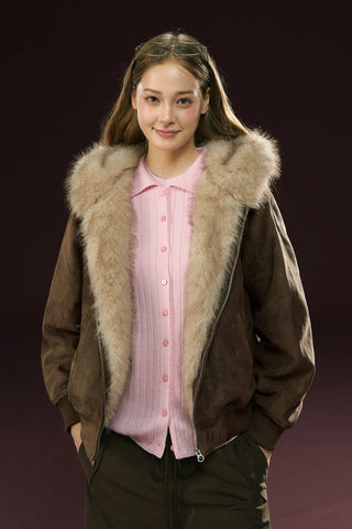 fur quilted coat