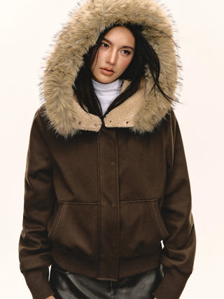 fur quilted jacket