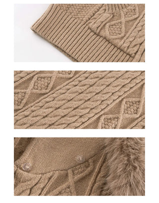 wool hooded cardigan