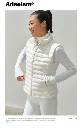 ribbed down vest