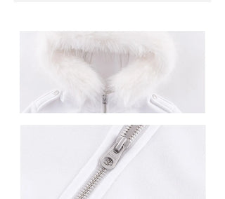 fleece hooded coat