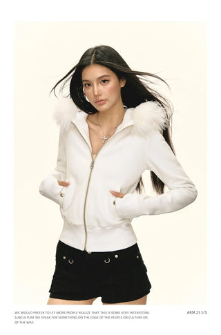 fleece hooded coat