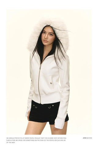 fleece hooded coat