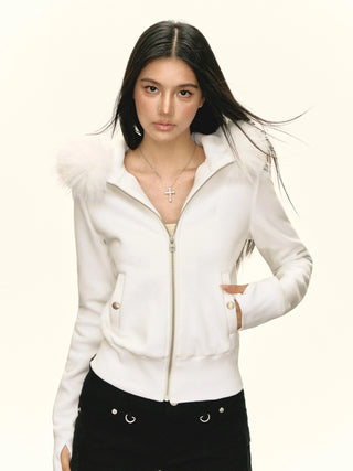 fleece hooded coat