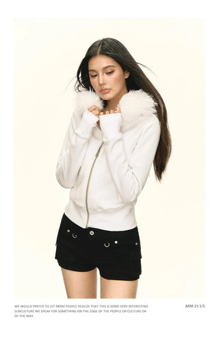 fleece hooded coat