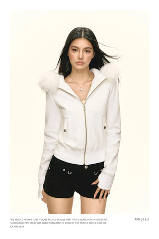 fleece hooded coat