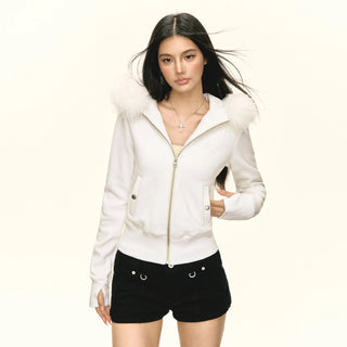 fleece hooded coat