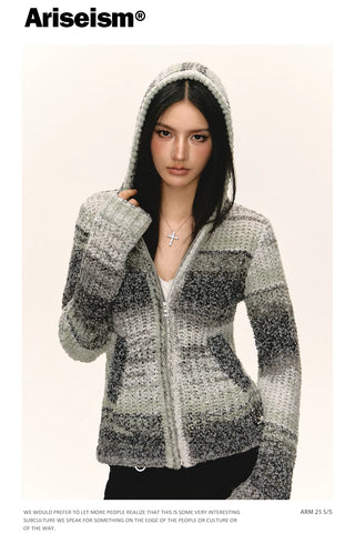 hooded cardigan coat