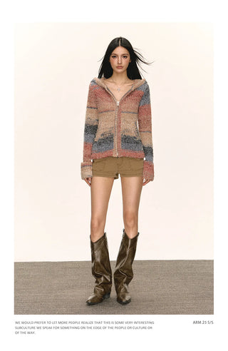 hooded cardigan coat