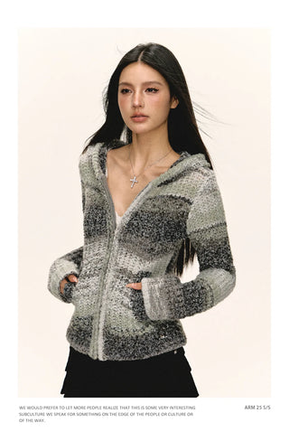 hooded cardigan coat