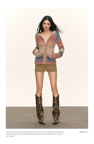 hooded cardigan coat