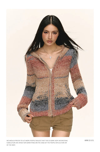 hooded cardigan coat