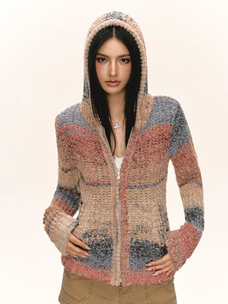 hooded cardigan coat