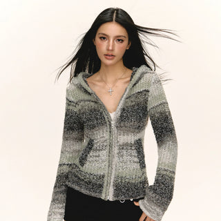 hooded cardigan coat