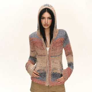 hooded cardigan coat