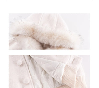 white fur coat
